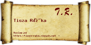 Tisza Réka névjegykártya